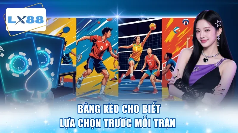 Bảng kèo cho biết lựa chọn trước mỗi trận