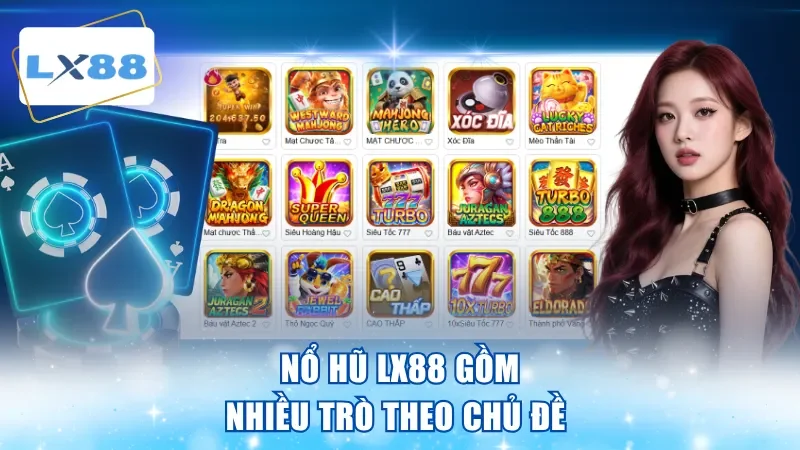 Nổ hũ LX88 gồm nhiều trò theo chủ đề